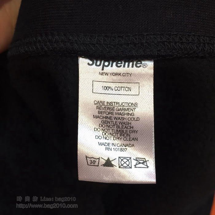 Supreme男裝 19-20FW施華洛世奇新款 最高品質 黑色 Supreme男士連帽套頭衛衣 男士秋季最新單品  tzy2356